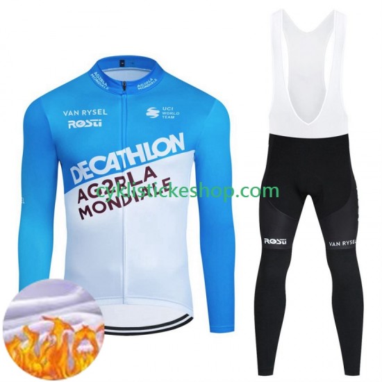 Cyklistický Bib Thermo Set Decathlon Ag2R 2024 Pánské
