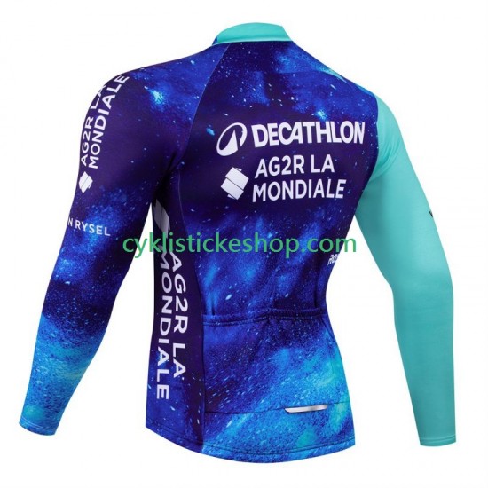 Cyklistický Dres s Dlouhými Rukávy Decathlon Ag2R 2024 Pánské N001