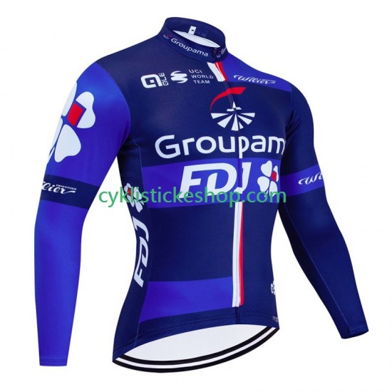Cyklistický Dres s Dlouhými Rukávy Fdj Groupama 2024 Pánské
