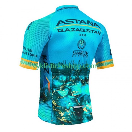 Cyklistický Dres s Krátkým Rukávem Astana Qazaqstan 2024 Pánské N001
