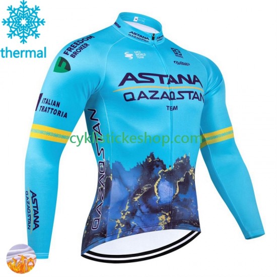 Thermo Cyklistický Dres Astana Qazaqstan 2024 Pánské N001
