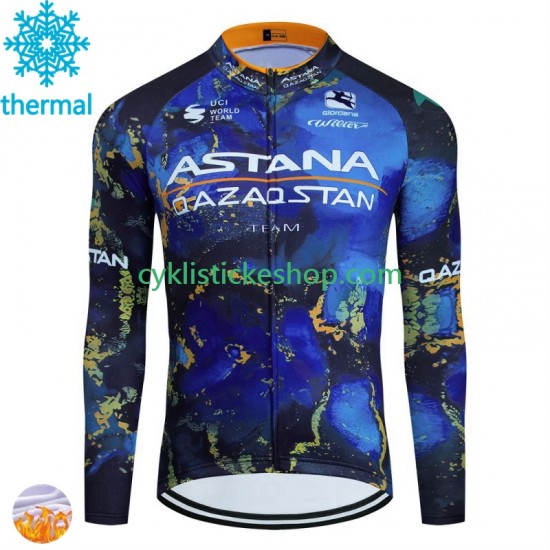 Thermo Cyklistický Dres Astana Qazaqstan 2024 Pánské