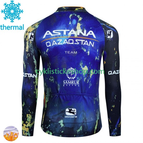 Thermo Cyklistický Dres Astana Qazaqstan 2024 Pánské