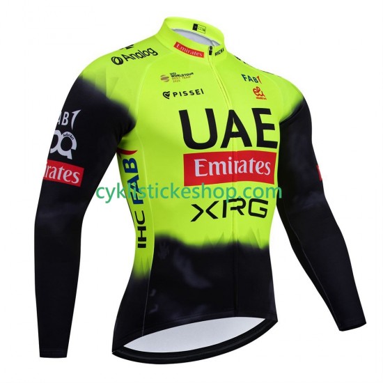 Cyklistický Dres s Dlouhými Rukávy equipe pro uae team emirates 2025 fluo Pánské
