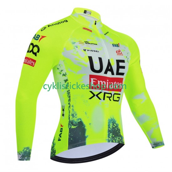 Cyklistický Dres s Dlouhými Rukávy equipe pro uae team emirates xrg tdf editon race fluo 2025 Pánské
