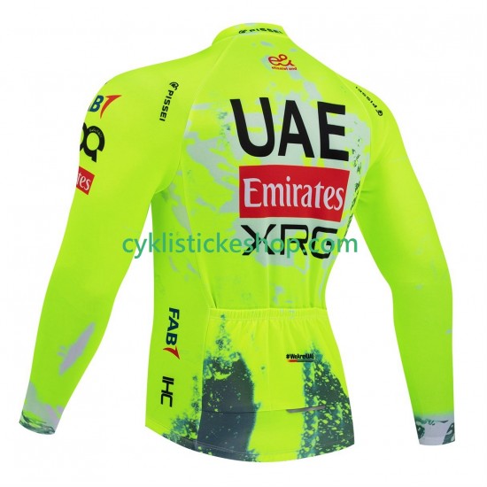 Cyklistický Dres s Dlouhými Rukávy equipe pro uae team emirates xrg tdf editon race fluo 2025 Pánské