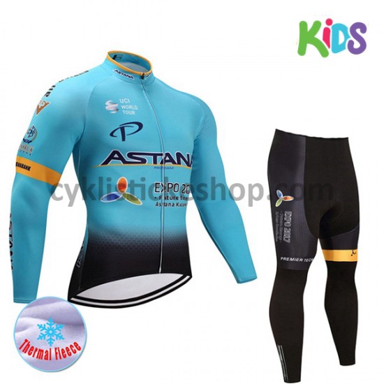 Cyklistický Thermo Set 2017 Astana Pro Team Dětský M001