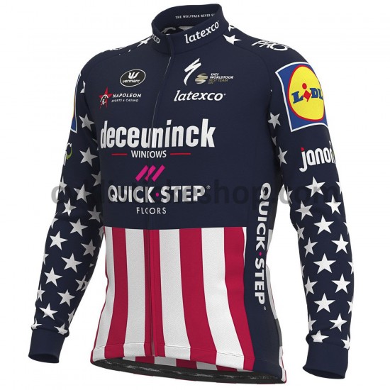 Cyklistický Dres s Dlouhými Rukávy 2021 Deceuninck–Quick-Step M004