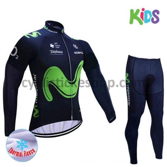 Cyklistický Thermo Set 2017 Movistar Team Dětský M001