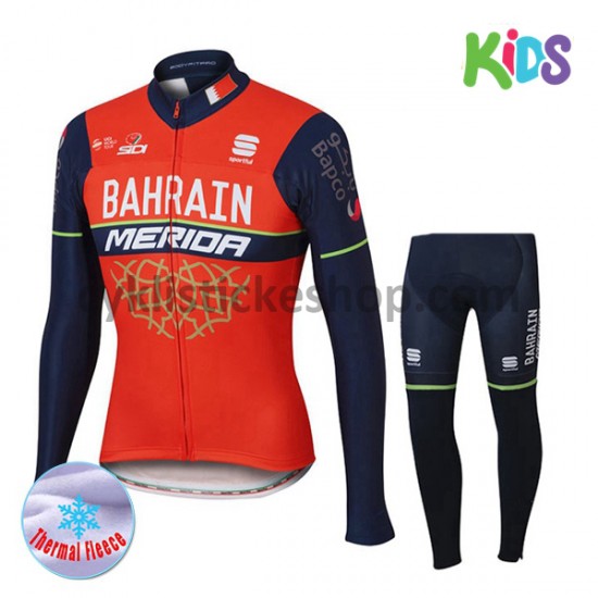 Cyklistický Thermo Set 2017 Bahrain Merida Dětský M001