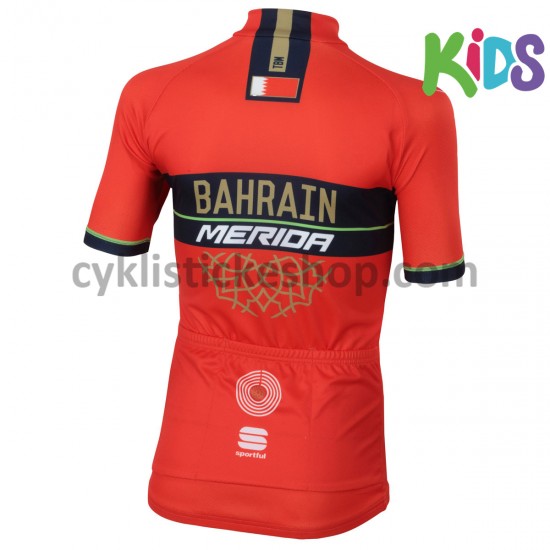 Cyklistický Dres s Krátkým Rukávem 2018 Bahrain Merida Dětský M001