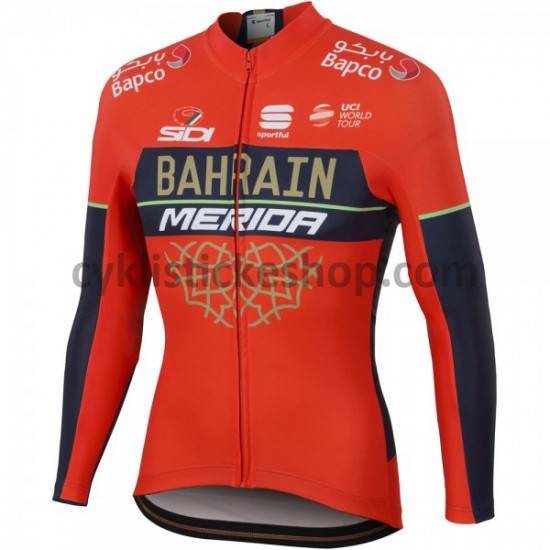 Cyklistický Dres s Dlouhými Rukávy 2018 Bahrain Merida M001