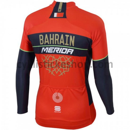 Cyklistický Dres s Dlouhými Rukávy 2018 Bahrain Merida M001