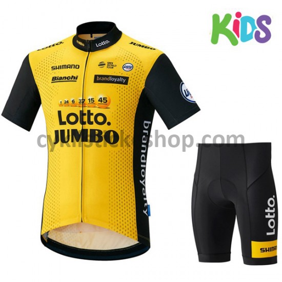 Cyklistický Komplet 2018 LottoNL-Jumbo Dětský M001